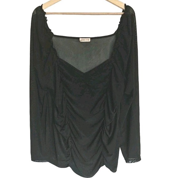 Urban vine Tops - Urban Vine Peasant Blouse Size 3xl‎ Black long sleeve Semi Sheer